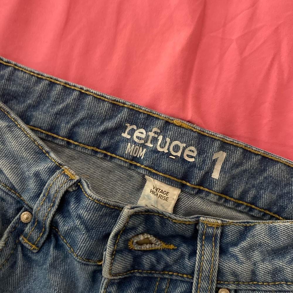 Medium Blue Ripped Straight Leg Jeans Size 1 - Picture 3 of 3
